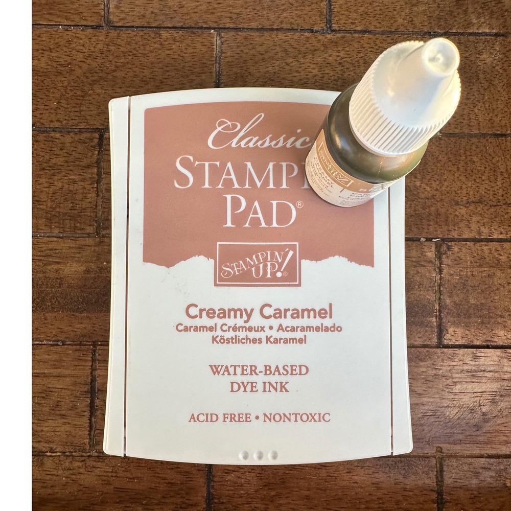 Stampin Up Creamy Caramel Classic Stamp Pad and Ink Refill Set Retired Color EUC